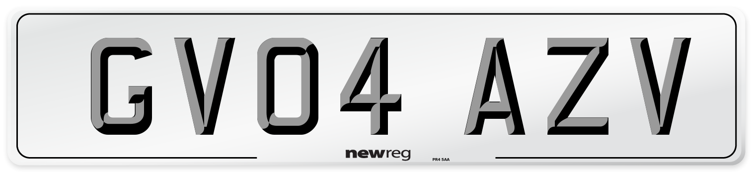 GV04 AZV Number Plate from New Reg